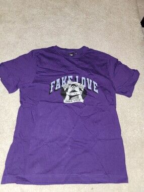 Purple 'Fake Love' Graphic Tee